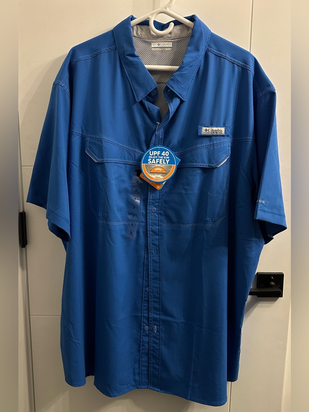 Columbia Men's Blue Short Sleeve Fishing Shirt PFG Omni-Shade Size 3X NWT
